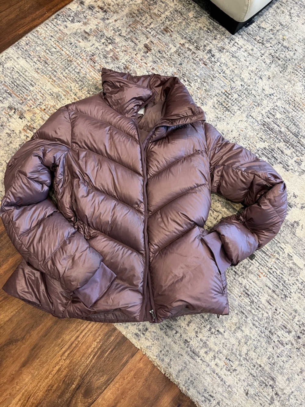 Athleta Quilted Puffer Jacket - Plum Brown
